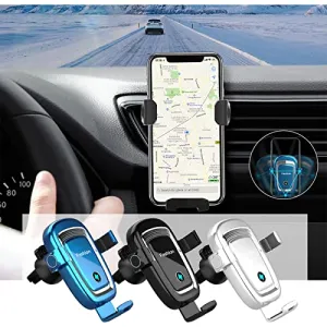 15W Fast Charging Wireless Auto-Clamping Car Charger - Fast Automatic Clamping Charging Mount Dock Wireless Car Charger - Smart Sensor Vent Mount Mobile Phone Bracket Stand