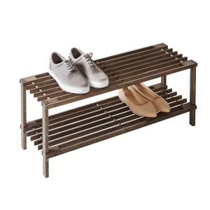 2-Tier Wood Shoe Rack