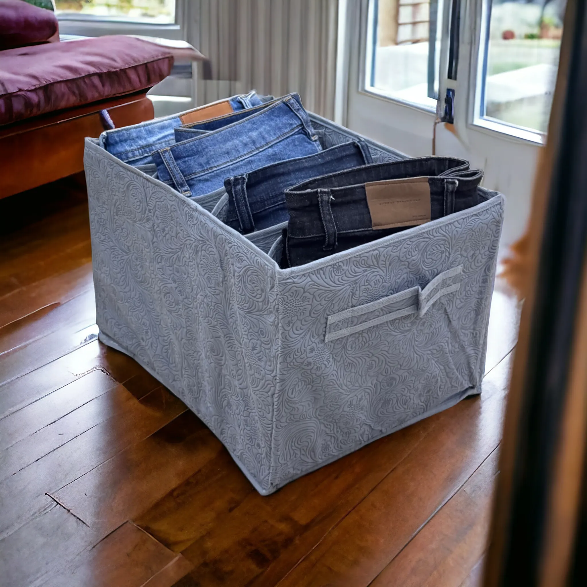 7 Grid Trouser / Pants Organizer  (Grey-Textured)