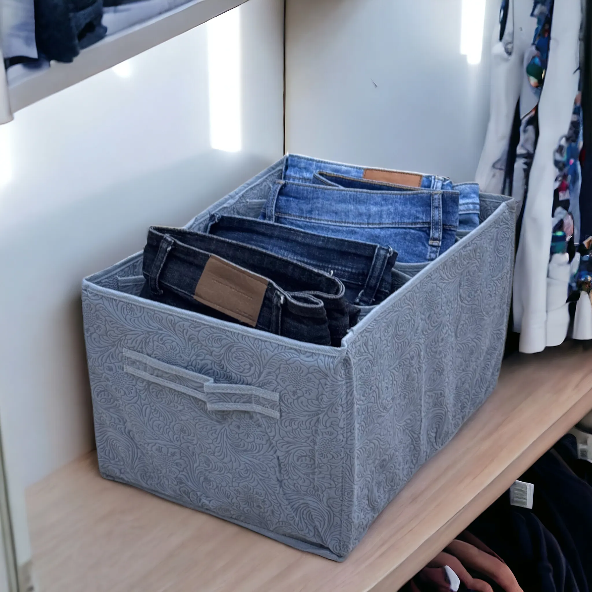 7 Grid Trouser / Pants Organizer  (Grey-Textured)