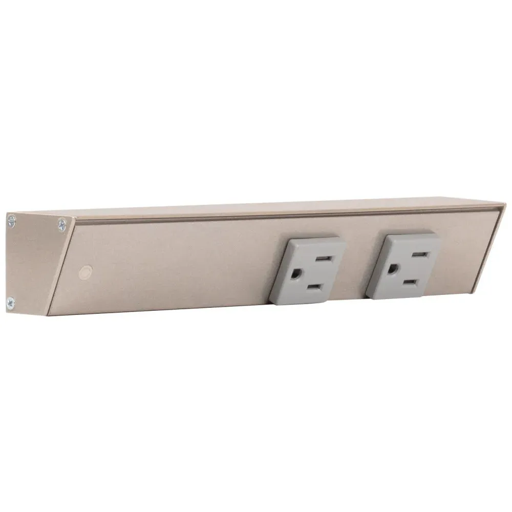 9"  Slim Angle Under Cabinet Two Outlet Power Strip