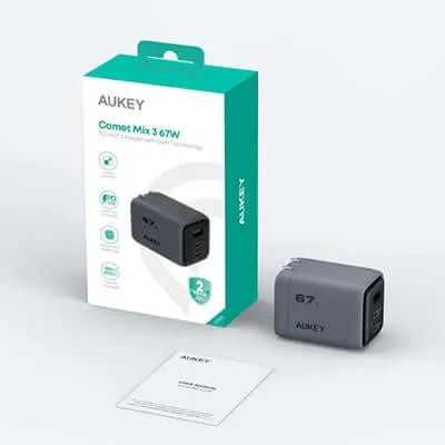 Aukey PA-C3 Comet Mix 3 67W PD Wall Charger with GaN Technology