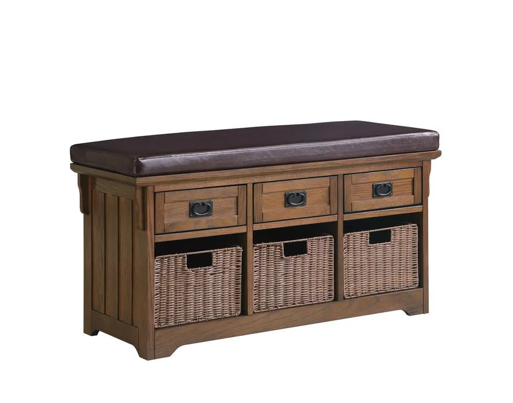 Brown - 42" 3-drawer Storage Bench Brown