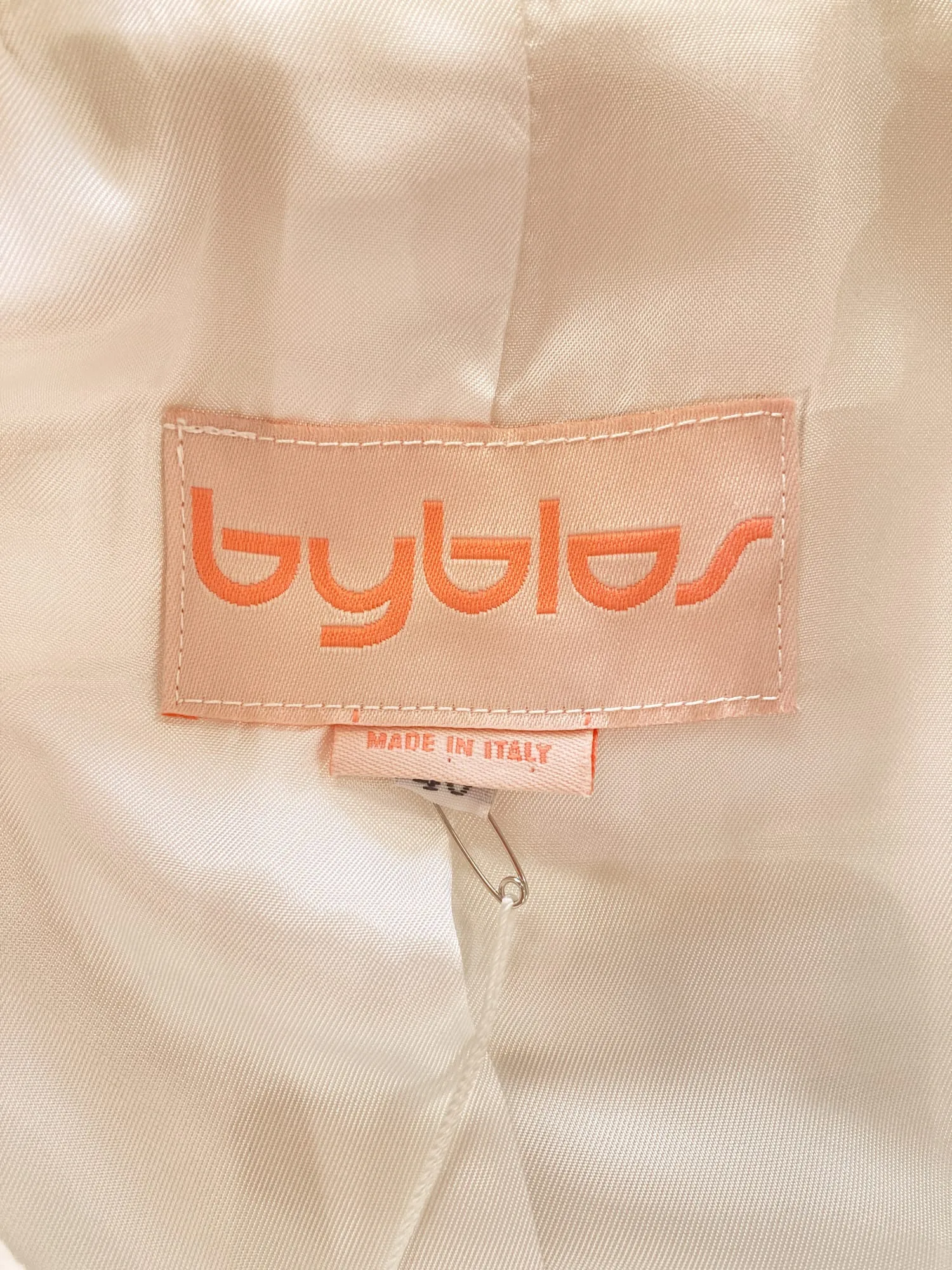 Byblos 1990s cream off-white cotton fluffy corduroy coat - size 40