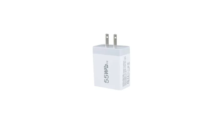 Compact Dual PD USB 55W Fast Charger with Type-C Interface