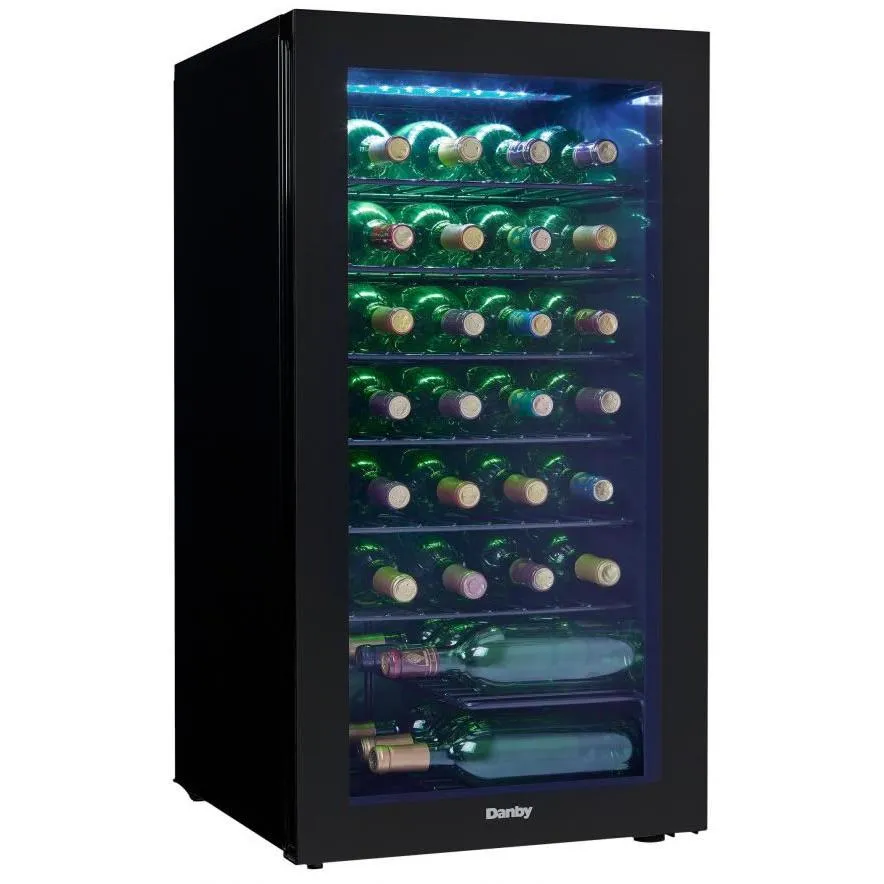 Danby 36-Bottle Freestanding Wine Cooler with LED Lighting DWC036A2BDB-6