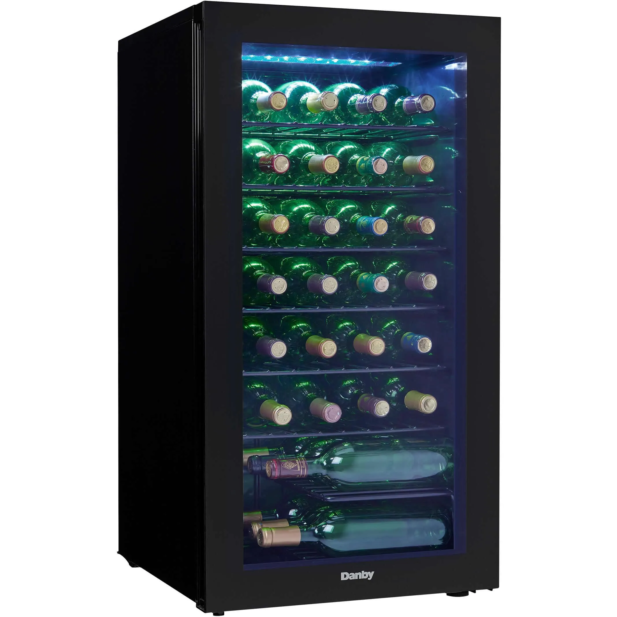 Danby 36-Bottle Freestanding Wine Cooler with LED Lighting DWC036A2BDB-6