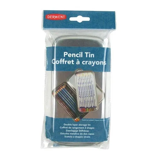 DERWENT PENCIL STORAGE - Metal Tin - Two Layers