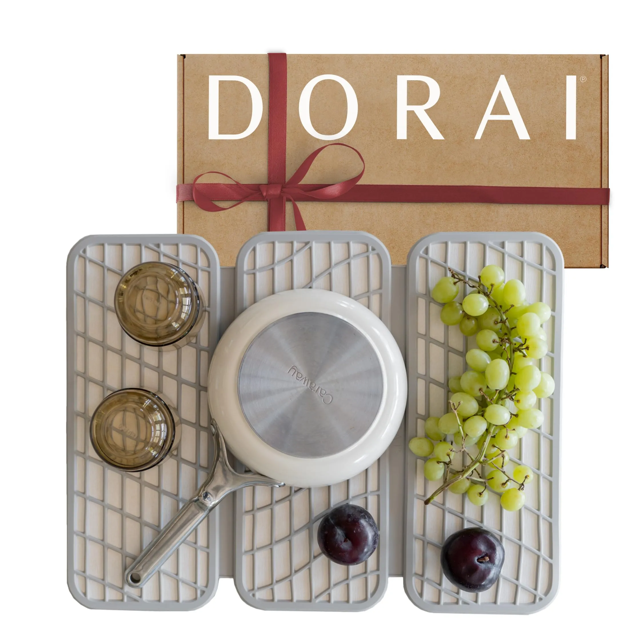 Dorai Home Dish Pad | Diatomaceous Earth Stone Drying Mat For Kitchen Counter | Quick Drying | Stone Dish Drying Mat For Kitchen | 19.9" x 15.2" x 0.52" | Sandstone