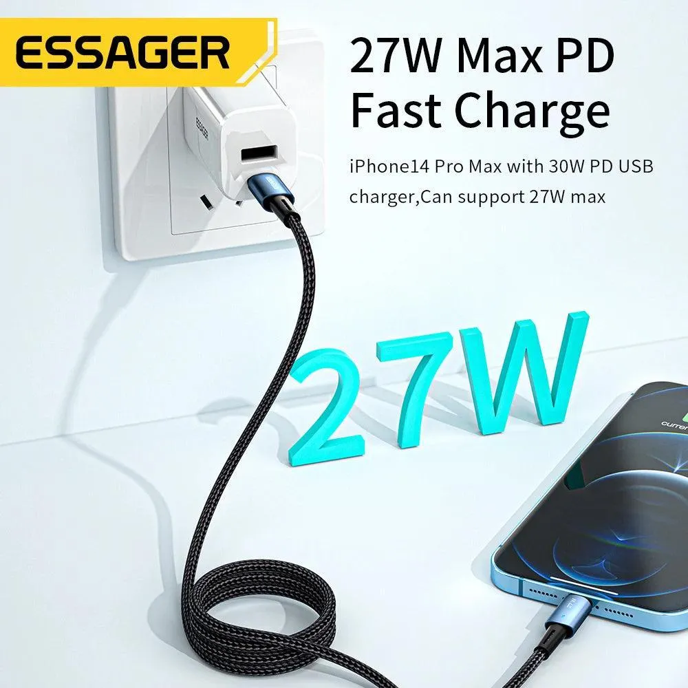 Essager USB C Lightning Fast Charging Cable for iPhone - Efficient 20W Charger for Apple Devices