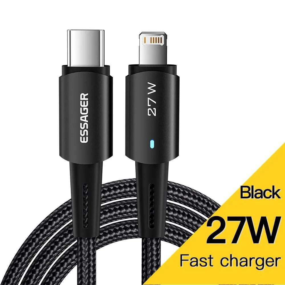 Essager USB C Lightning Fast Charging Cable for iPhone - Efficient 20W Charger for Apple Devices