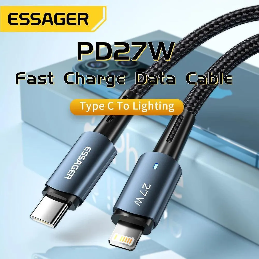 Essager USB C Lightning Fast Charging Cable for iPhone - Efficient 20W Charger for Apple Devices