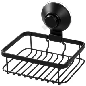 Everett Push Lock Suction Soap Dish Black