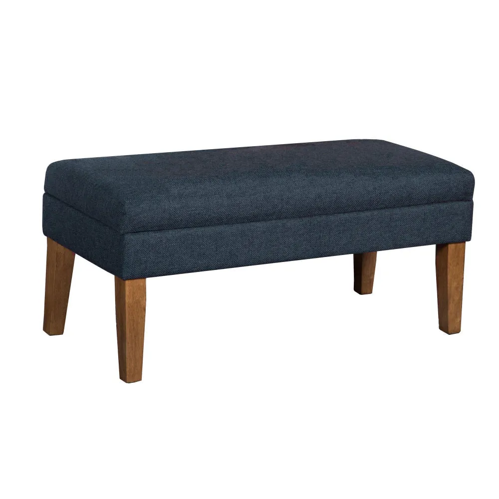 Fabric Upholstered Wooden Bench with Lift Top Storage, Navy Blue - N6302-F1570 By Casagear Home