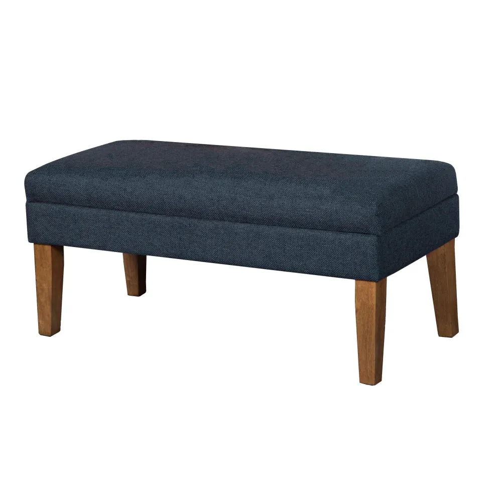 Fabric Upholstered Wooden Bench with Lift Top Storage, Navy Blue - N6302-F1570 By Casagear Home