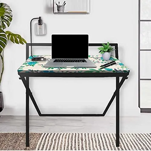 Foldable Small Study Desk Laptop Work Table for Home Bedroom-Floral