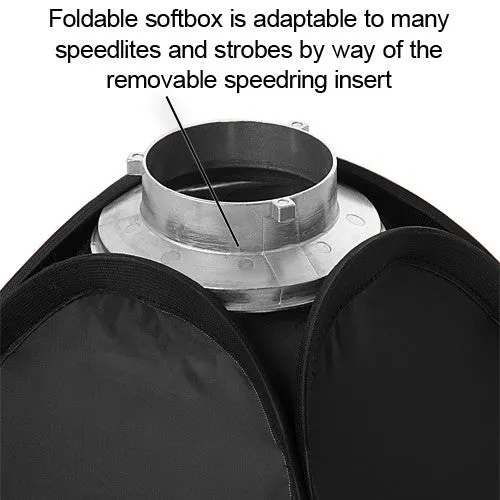 Fotodiox Pro Foldable Softbox PLUS Grid (Eggcrate) with Broncolor Speedring for Bronocolor (Pulso, Primo, and Unilite), Flashman, and Compatible Strobes