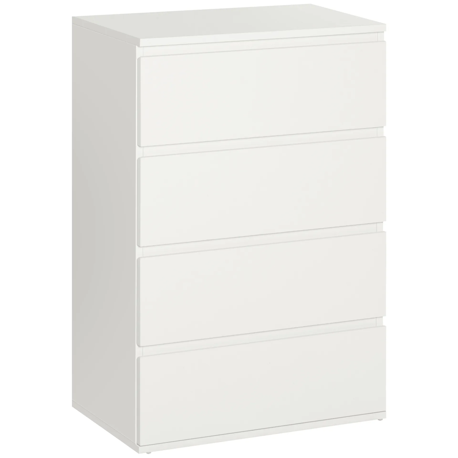 HOMCOM White 4-Drawer Chest of Drawers – Stylish & Functional Storage Solution for Bedroom & Living Room