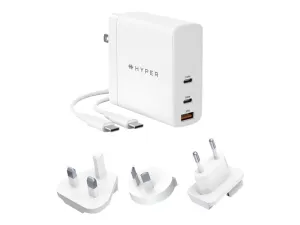 Hyperjuice - Power Adapter - Gan Technology - 140 Watt - Qc 3.0, Power Delivery 3.1 - 3 Output Connectors (Usb, 2 X Usb-