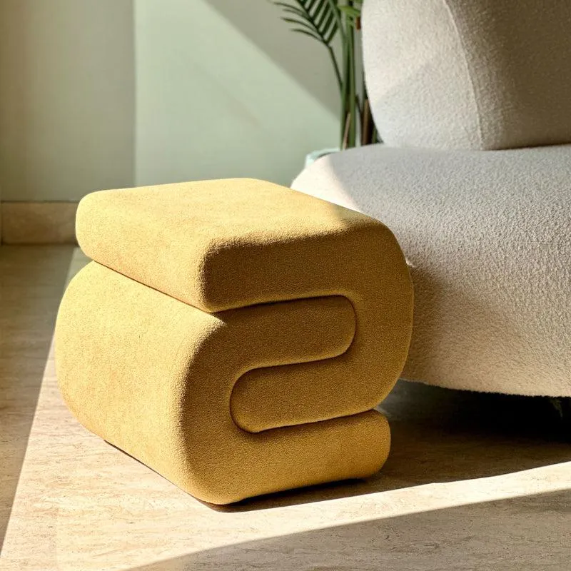 Jigsaw Boucle Pouffe - Yellow