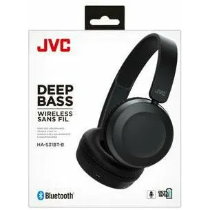 JVC Over-Ear Foldable Wireless Bluetooth Headphones - Carbon Black | HAS31BTBU