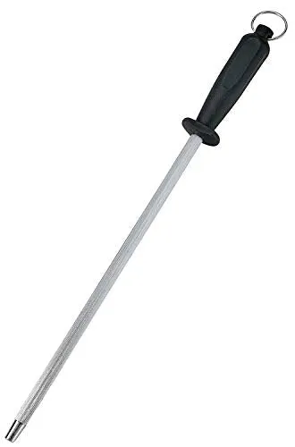 Kitch N Wares 12 Inch Steel Round Knife Sharpener With Plastic Black Handle