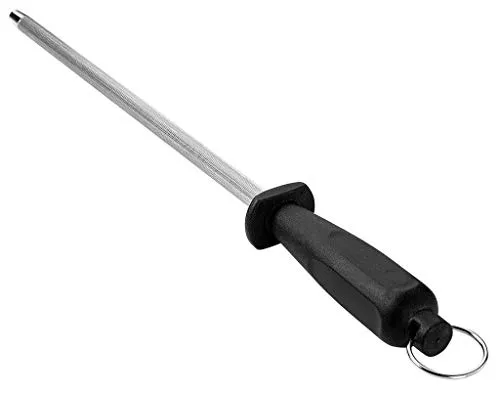 Kitch N Wares 12 Inch Steel Round Knife Sharpener With Plastic Black Handle