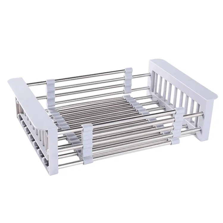 Kitchen Drain Rack Vegetable Fruit Dish Sponge Drainer Holder Basket Dinnerware Drying Shelf Stainless Steel Drainer Holder