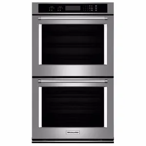 KitchenAid - 30" Double Wall Oven with Even-Heat™ Thermal Bake/Broil - Silver