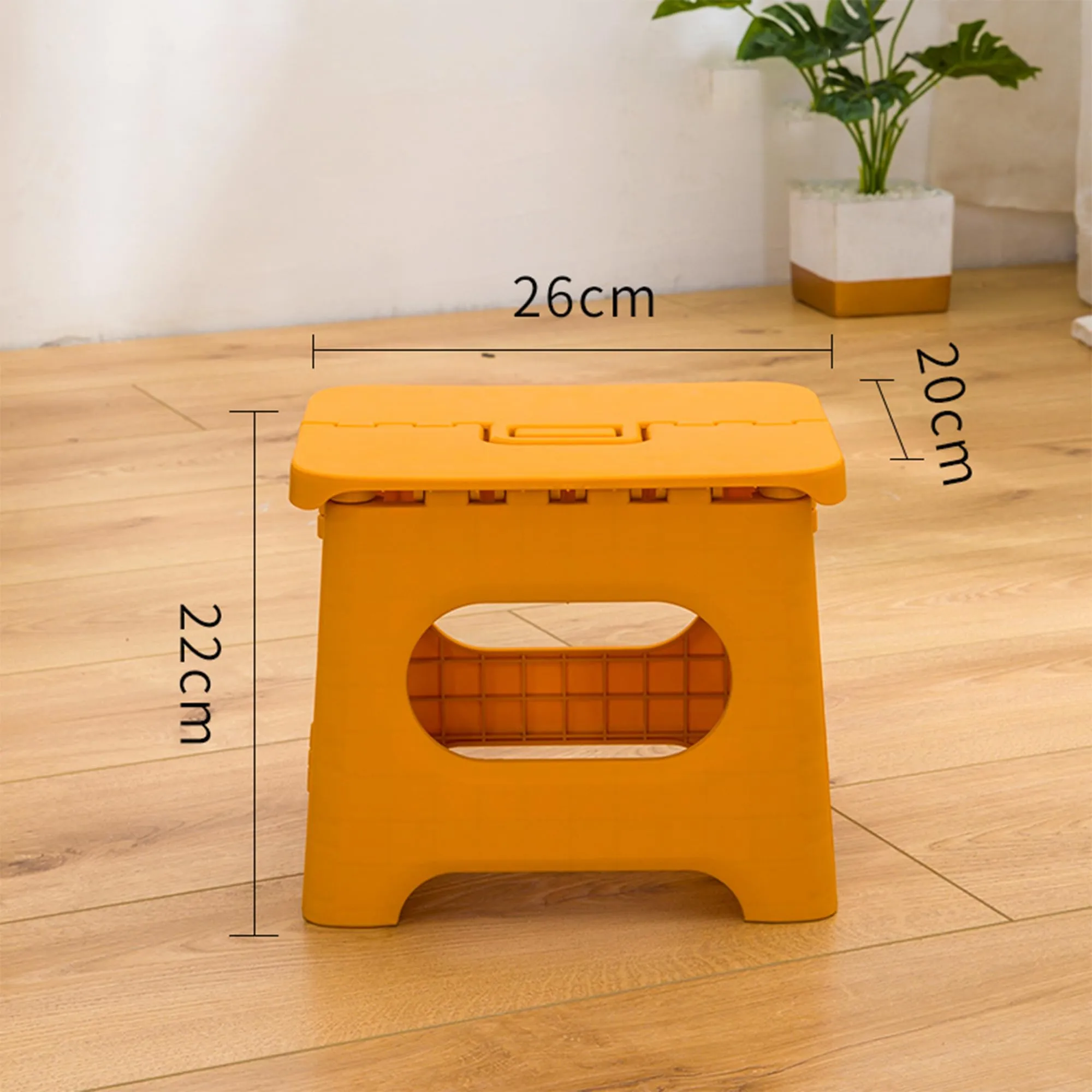 Kuber Industries (Set of 3) Small Folding Stool for Sitting - Plastic Foldable & Portable Step Stool for Kids - Orange