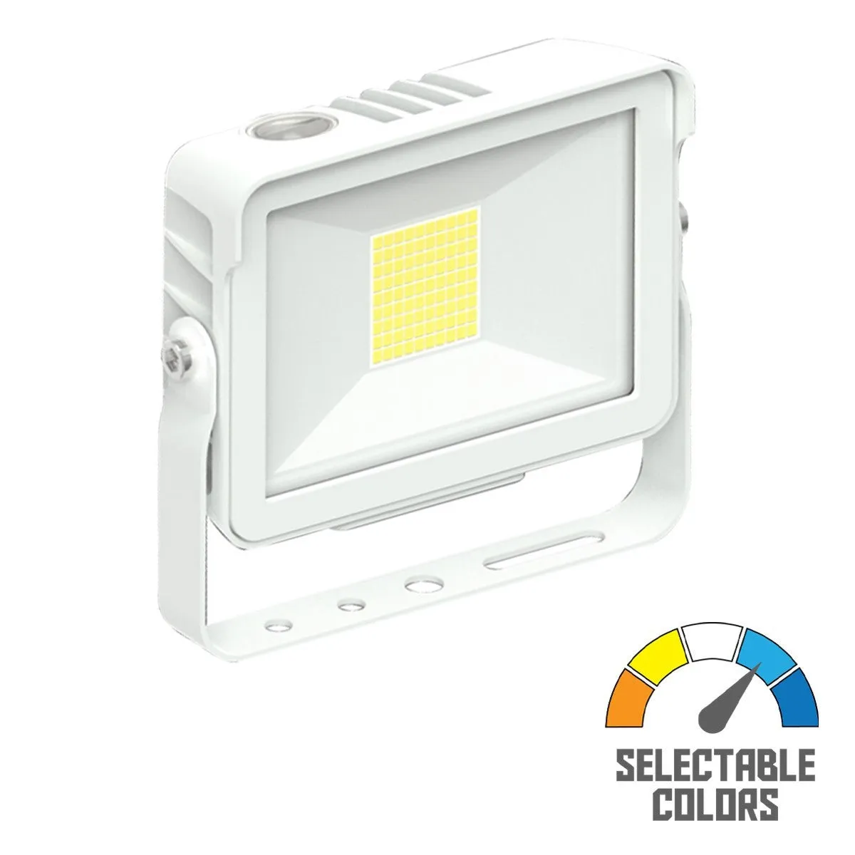 LED Flood Light With Photocell, 75 Watts, 10000 Lumens, 30K/40K/50K, 120-277V, White