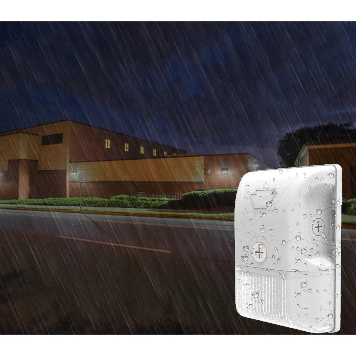 LED Mini Wall Pack With Photocell, 20 Watts, 2700 Lumens, 30K/40K/50K, 120-277V, White Finish