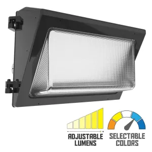 LED Wall Pack, 8500 Lumens, 35|45|60W, 30K|40K|50K, On/Off Photocell, 120-277V