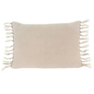 Linen Tassel Cushion - Beige