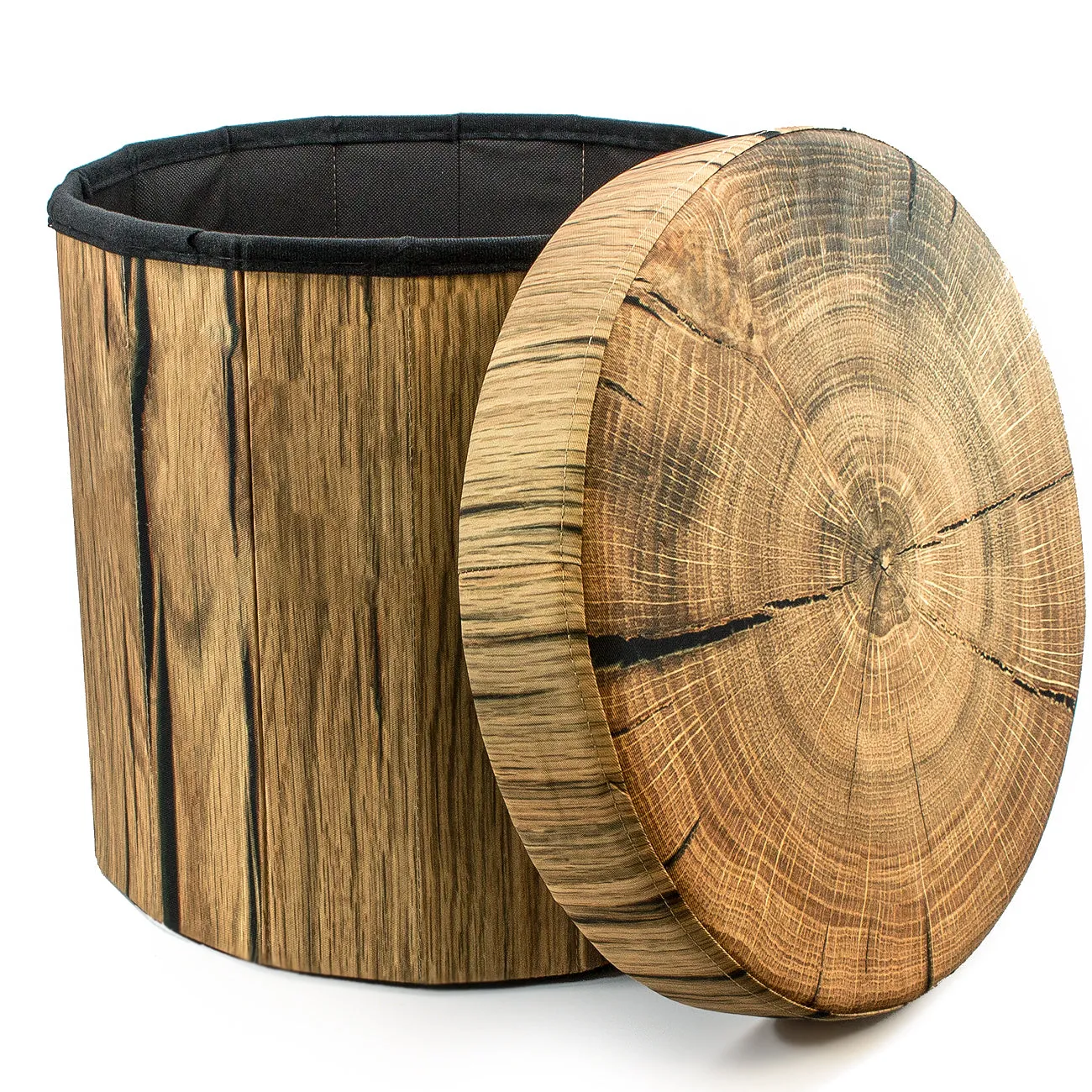 Log Print Storage Ottoman