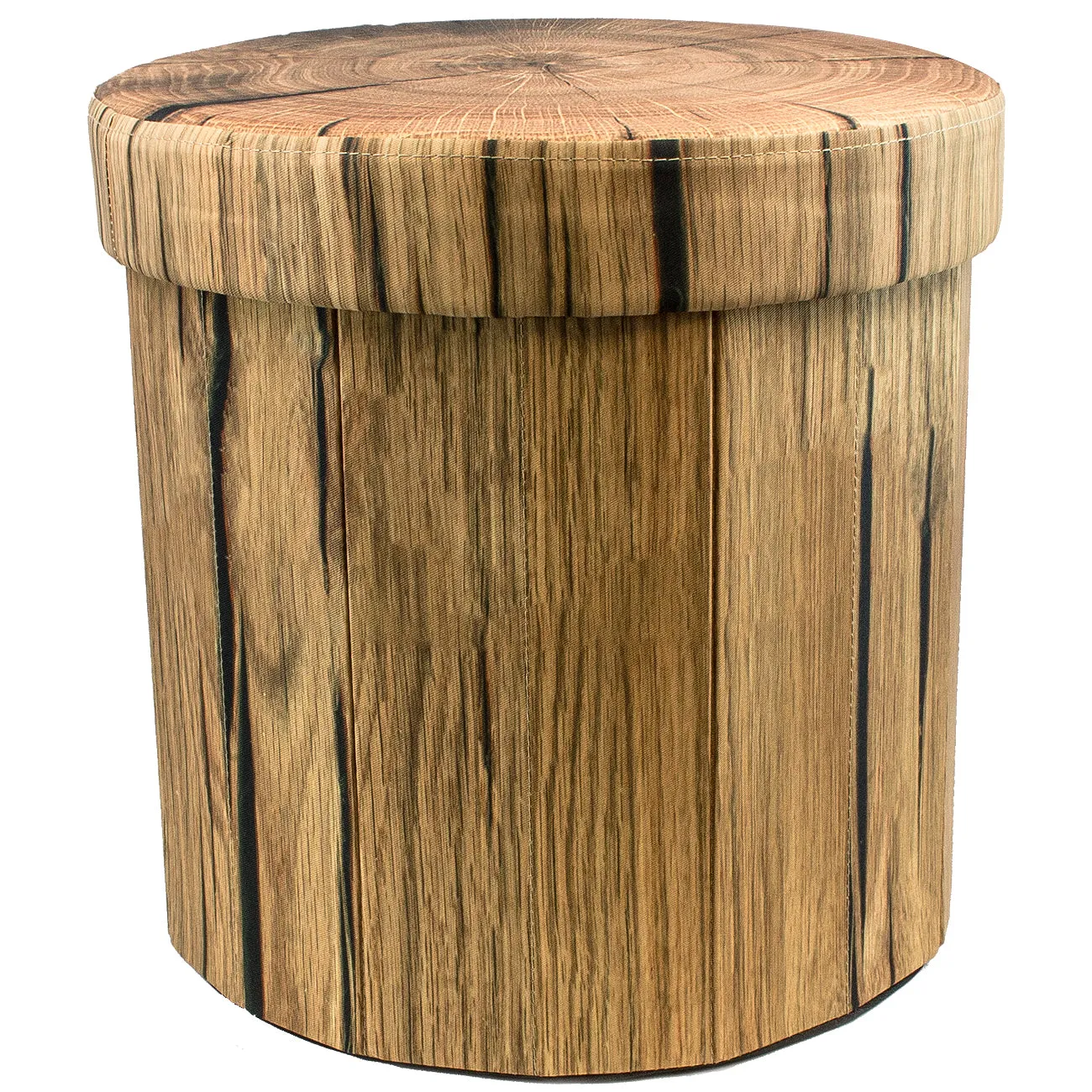 Log Print Storage Ottoman