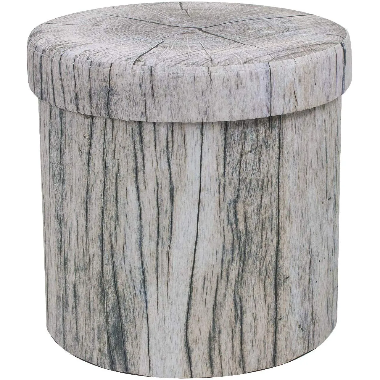 Log Print Storage Ottoman