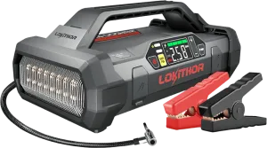 Lokithor JA2500 Jump Starter 60W 12V 2500A LiFePO4 and 150PSI Air Inflator New