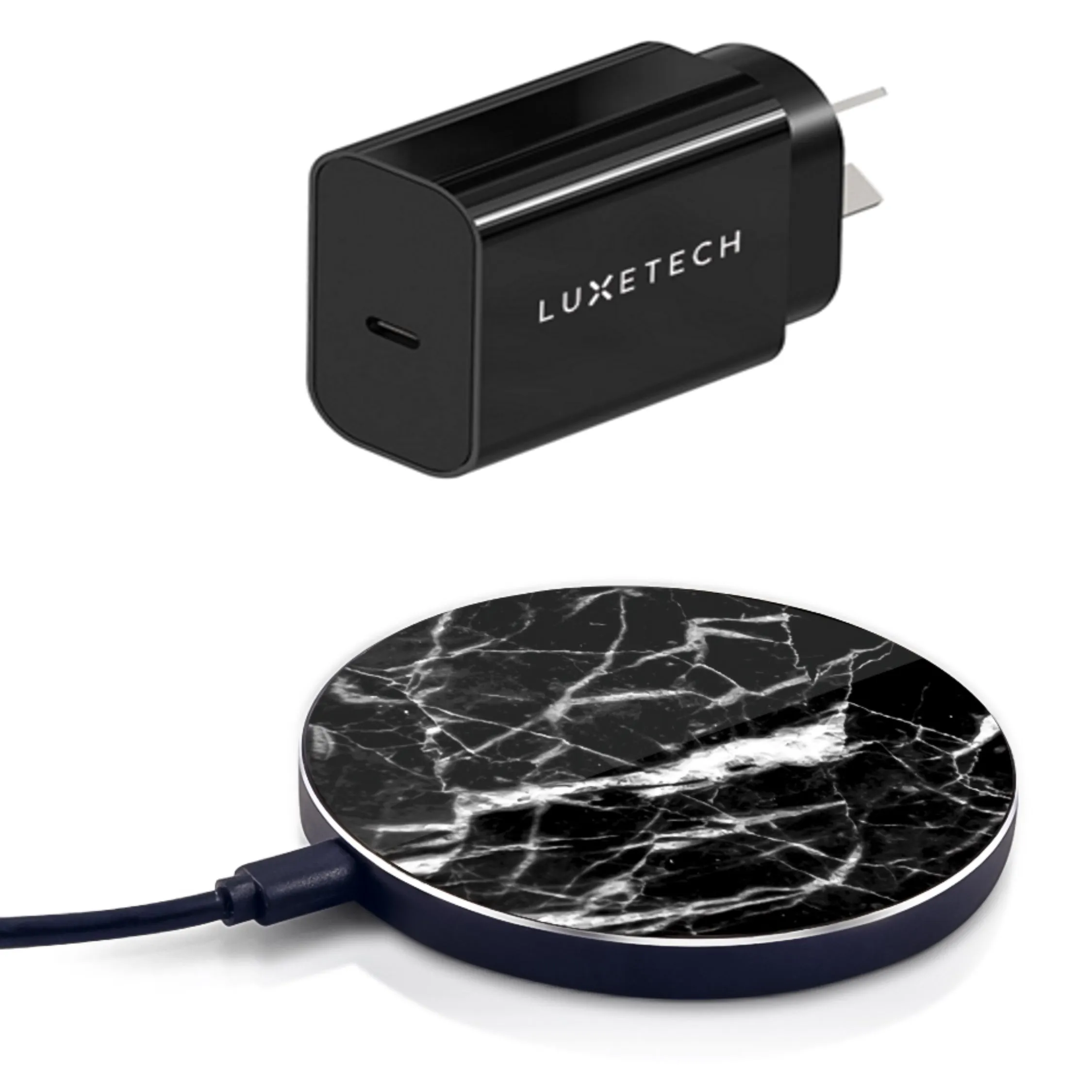 LuxeTech Wireless Pad - Black Marble