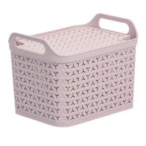 Medium Handy Basket With Lid Blush Pink