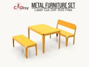 Metal Table & Benches Bundle DXF/SVG CNC Laser/Plasma Cutting Files