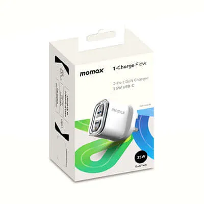 Momax 1-Charge Flow 2-Port GaN Charger 35W