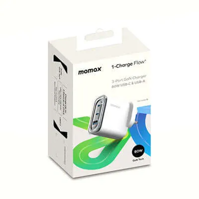 Momax 1-Charge Flow  3-Port GaN Charger 80W