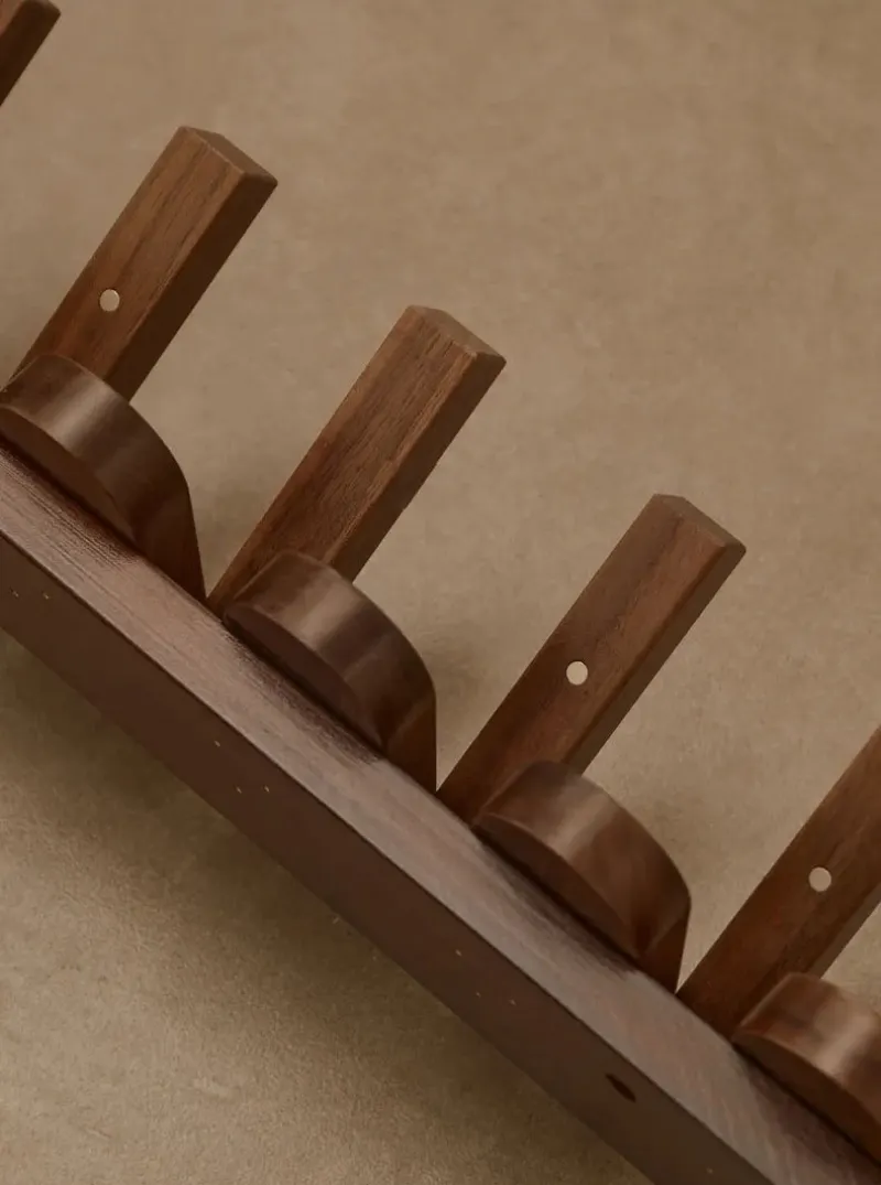 Picket Walnut Wood Coat Rack