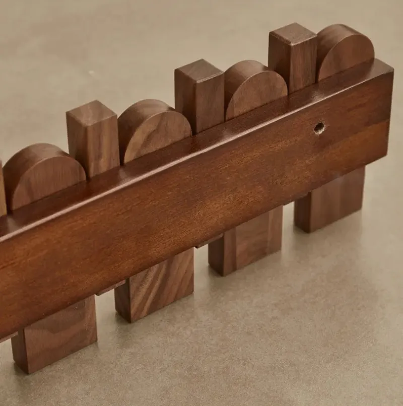 Picket Walnut Wood Coat Rack