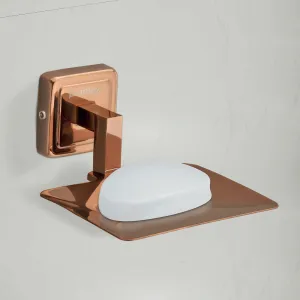 Plantex Deccan Rose Gold Soap Holder Stand for Bathroom and Wash Basin (304 Stainless Steel/Pack of 2)