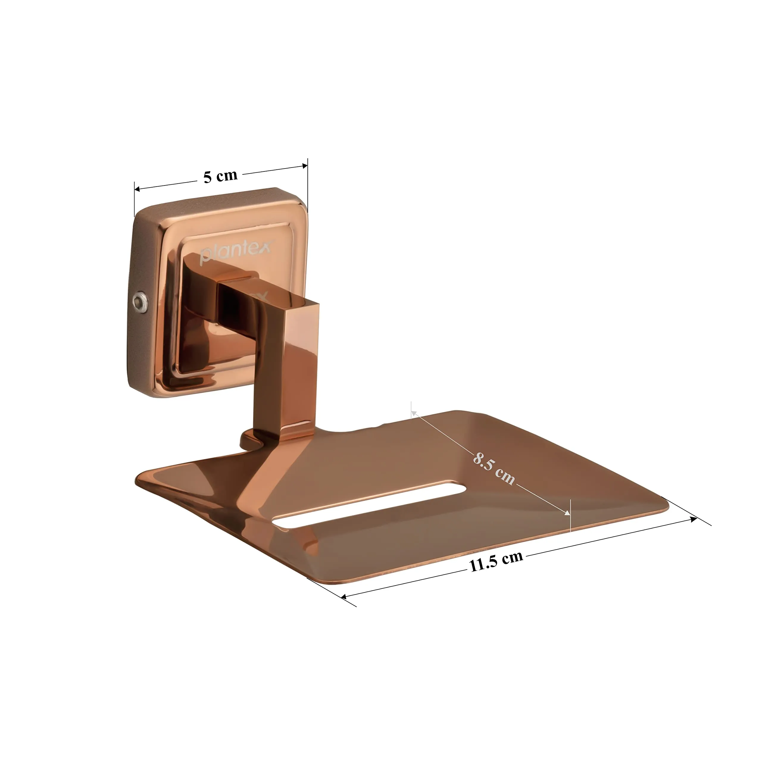 Plantex Deccan Rose Gold Soap Holder Stand for Bathroom and Wash Basin (304 Stainless Steel/Pack of 2)