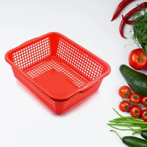 Plastic 1 Pc Kitchen Small Size Dish Rack Drainer Vegetables and Fruits Washing Basket Dish Rack Multipurpose Organizers (29x22CM Mix Color)