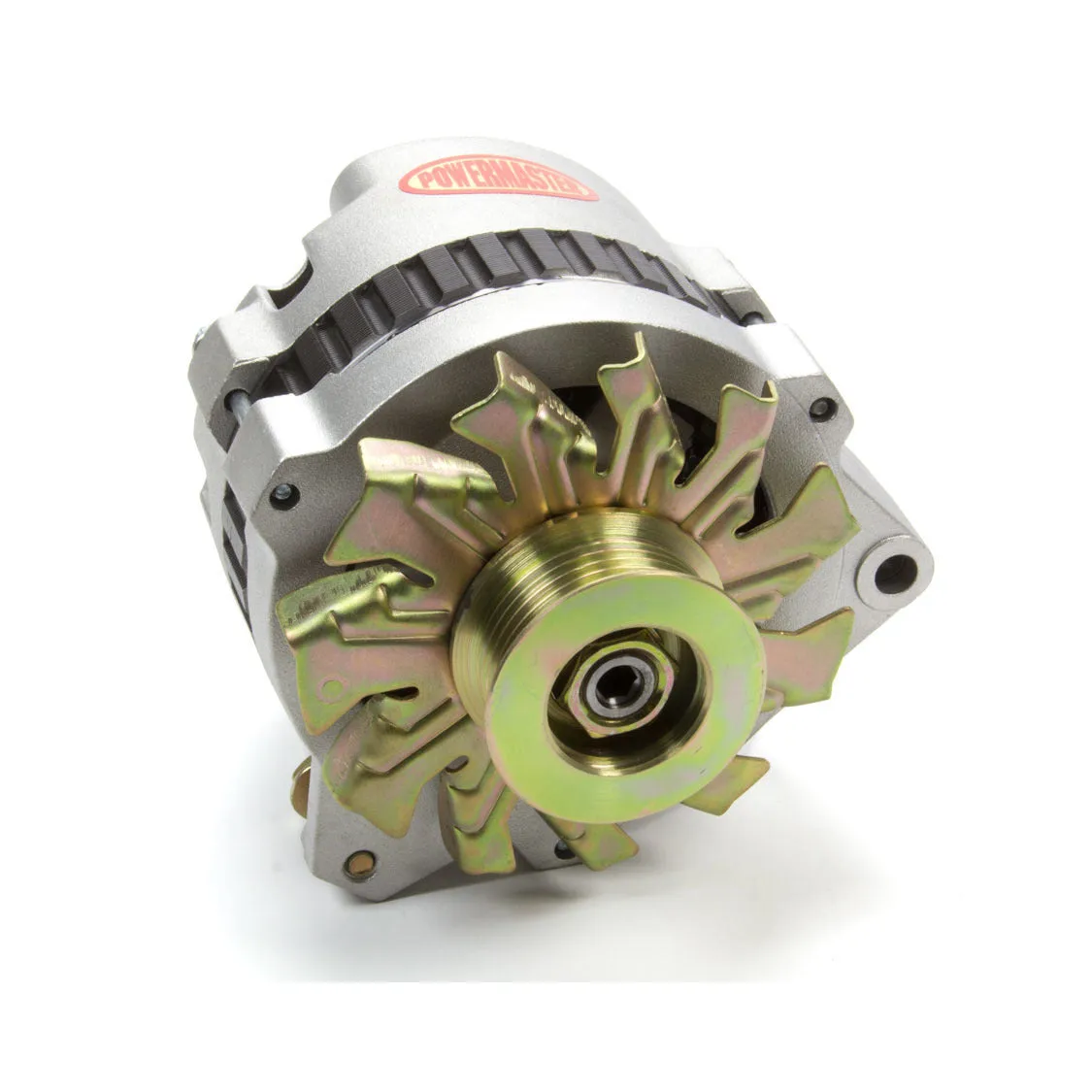 Powermaster CS130 Alternator - 140 amps - 12V - 1-Wire / 3-Wire - 6-Rib Serpentine Pulley - Left Offset - Aluminum Case - GM