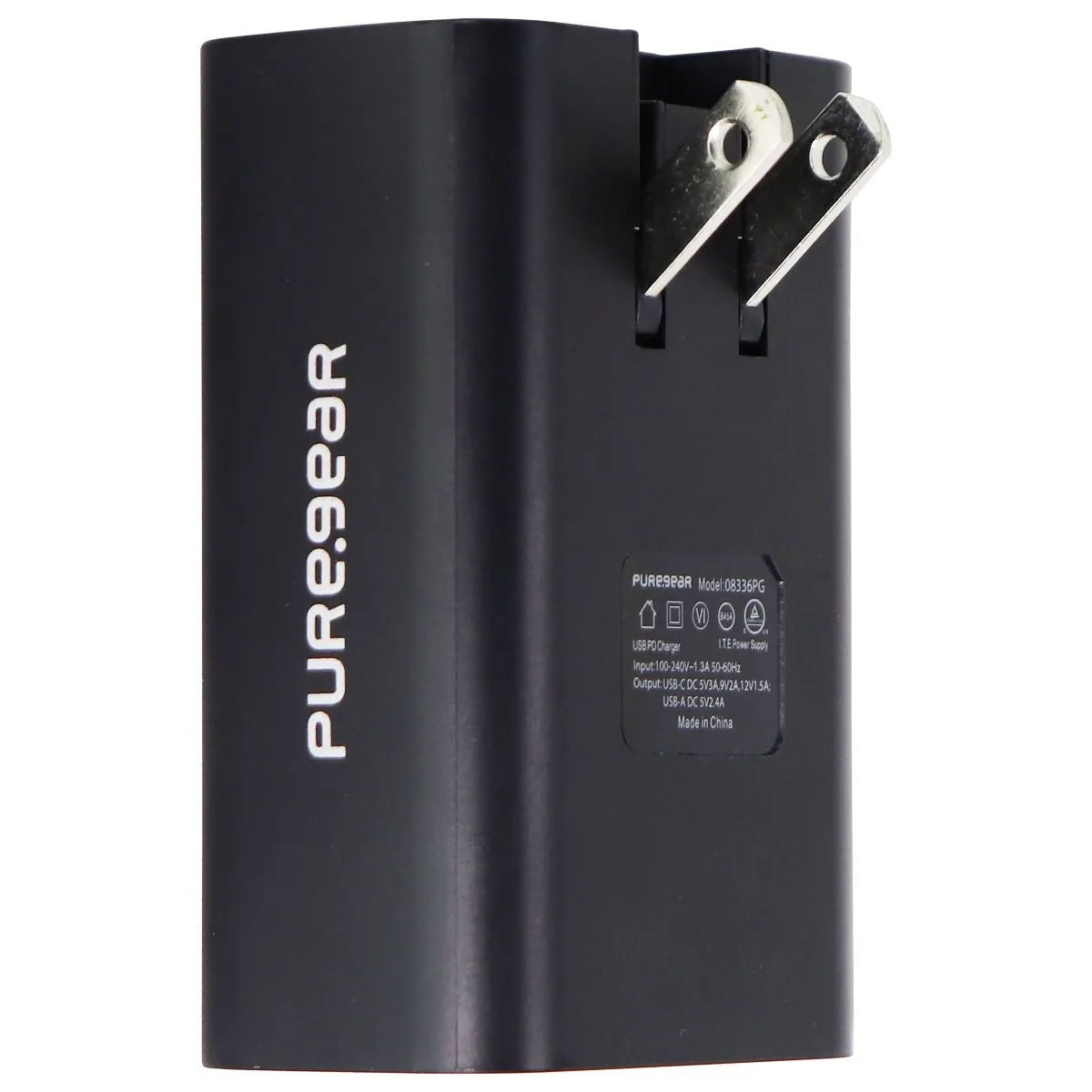 PureGear 30-Watt USB-A & USB-C Wall Charger Travel Adapter - Black (08336PG)